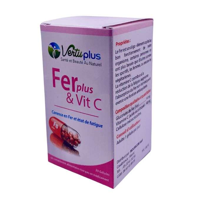 VERTUPLUS FERPLUS ET VITAMINE C 30 GELULES