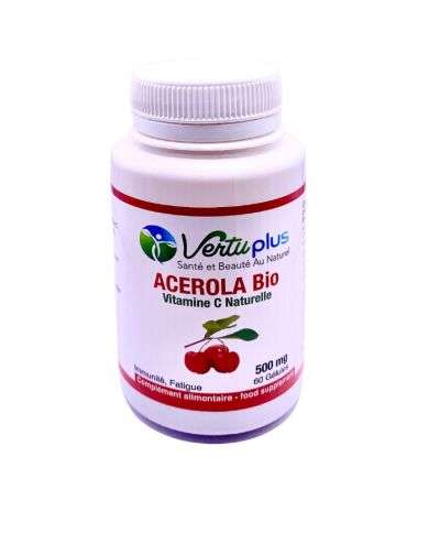 VERTUPLUS ACEROLA BIO VITAMINE C NATURELLE 500MG 60 GELULES