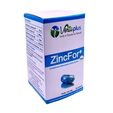 VERTUPLUS ZINC FOR 15 MG 60 GELULES