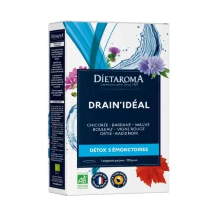 DIETAROMA DRAIN IDEAL DETOX 5 EMONCTOIRES BIO 20 AMPOULES