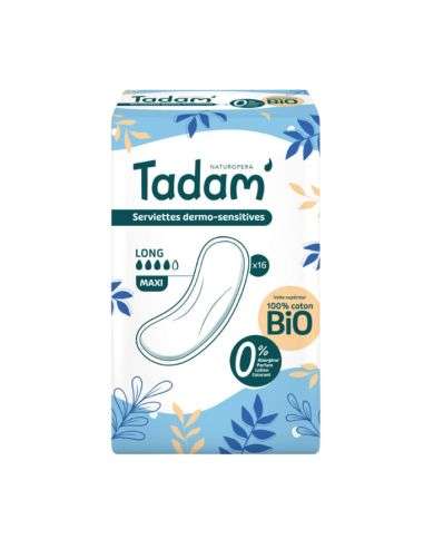TADAM SERVIETTES DERMO-SENSITIVES LONG MAXI *16