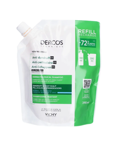 VICHY DERCOS ANTI PELLICULAIRE SHAMPOING CHEVEUX GRAS RECHARGE 300 ml