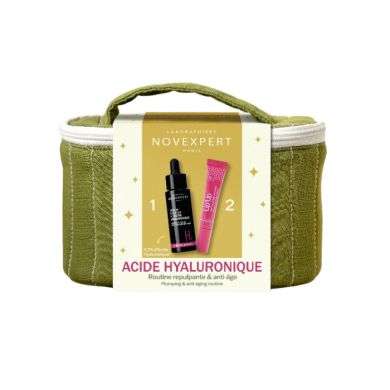 NOVEXPERT COFFRET SERUM BOOSTER A L ACIDE HYALURONIQUE + LIP UP SOIN VOLUMATEUR DE LEVRES OFFERT
