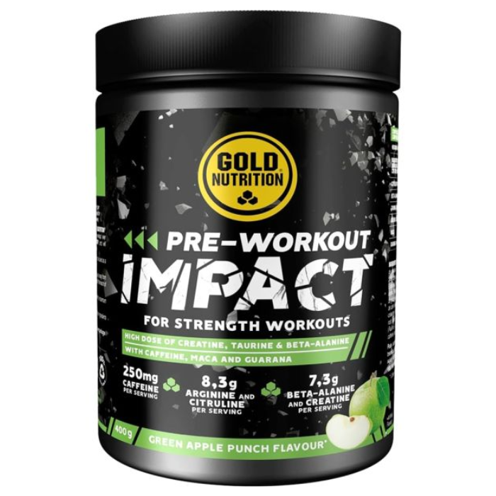GOLD NUTRITION PRE WORKOUT IMPACT GREEN APPLE PUNCH FLAVOUR 300 G