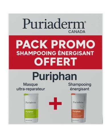 PURIADERM PACK PURIPHAN MASQUE ULTRA REPARATEUR 200ML + SHAMPOING ENERGISANT 200ML OFFERT 