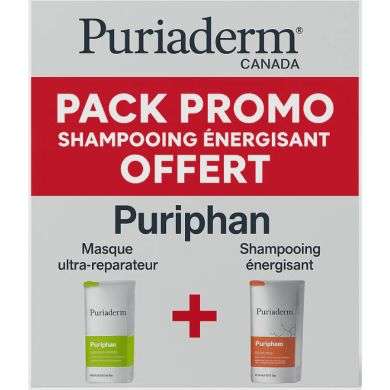 PURIADERM PACK PURIPHAN MASQUE ULTRA REPARATEUR 200ML + SHAMPOING HYDRATANT INTENSE 200ML OFFERT 