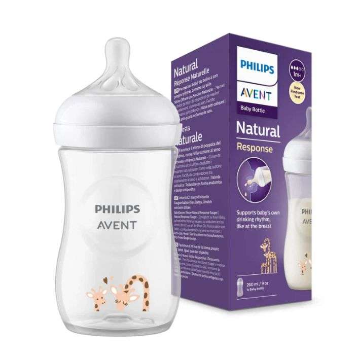AVENT BIBERON NATURAL RESPONSE 260 ML 1M+MOTIF GIRAFE