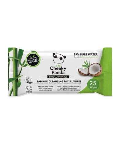 THE CHEEKY PANDA LINGETTES NETTOYANTES VISAGE COCO 25 UNITES