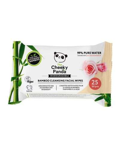 THE CHEEKY PANDA LINGETTES NETTOYANTES VISAGE ROSE 25 UNITES