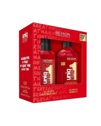 REVLON COFFRET UNIQ ONE ALL IN ONE SHAMPOOING 230ML + TRAITEMENT 150ML