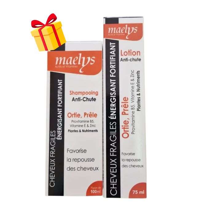 MAELYS OFFRE LOTION ANTI CHUTE CHEVEUX FRAGILES ENERGISANT FORTIFIANT 75 ML + SHAMPOOING ANTI CHUTE 100ML OFFERT 
