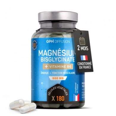 GPH MAGNESIUM BISGLYCINATE + VITAMINE B6 500 MG 180 GELULES