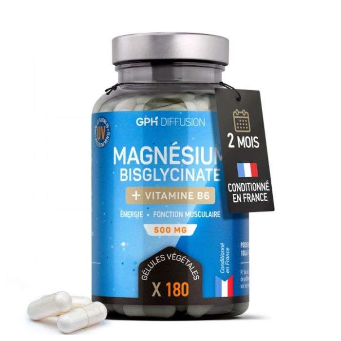 GPH MAGNESIUM BISGLYCINATE + VITAMINE B6 500 MG 180 GELULES