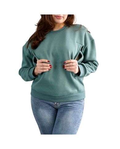 BAMBIDOU SWEAT D'ALLAITEMENT ET GROSSESSE VERT SAUGE