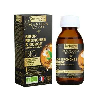 SANTROME BIO MANUKA ROYAL SIROP BRONCHES ET GORGE AU MIEL DE MANUKA 125 ML