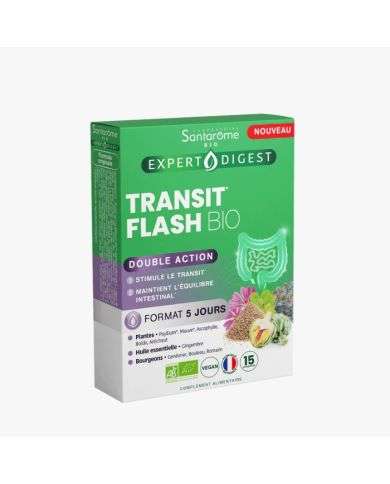 SANTAROME BIO TRANSIT FLASH BIO DOUBLE ACTION 15 COMPRIMES