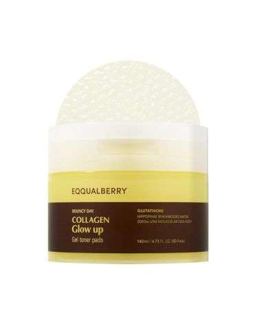 EQQUAL BERRY BOUNCY DAY COLLAGEN GLOW UP GEL TONER PADS 140 ML