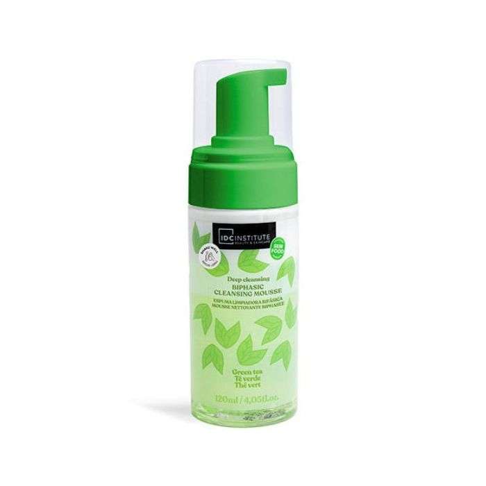 IDC INSTITUTE MOUSSE BIPHASIQUE NETTOYANTE EN PROFONDEUR THE VERT 120 ML