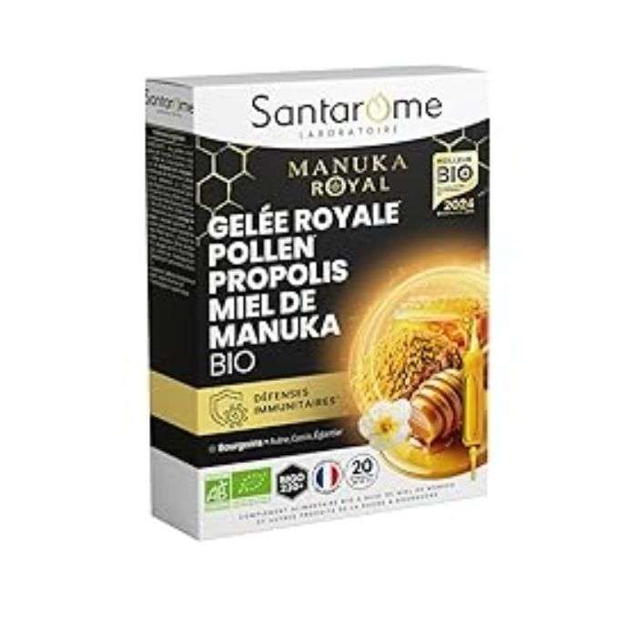 SANTAROME BIO MANUKA ROYAL GELEE ROYAL POLLEN20 AMPOULES 10 ML