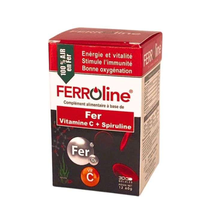 FERROLINE FER ET VITAMINE C 30 GELULES 
