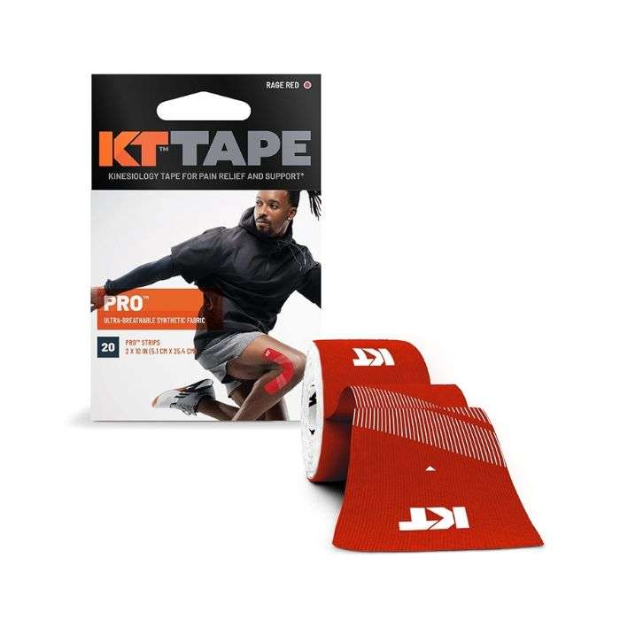 KT TAPE PRO EXTRA TISSU SYNTHETIQUE ULTRA RESPIRANT 20 STRIPS RAGE RED