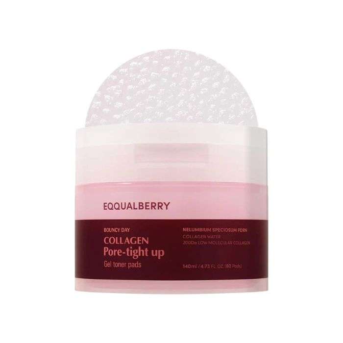 EQQAULBERRY COLLAGEN PORE TIGHT UP GEL TONER PADS