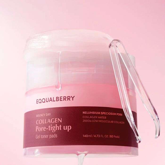 EQQAULBERRY COLLAGEN PORE TIGHT UP GEL TONER PADS