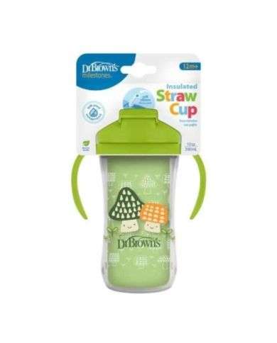 DR BROWNS GOBELET ISOTHERME A PAILLE AVEC POIGNEES 12 M+ 300ML