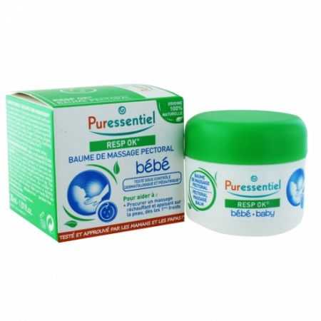 PURESSENTIEL RESPIRATOIR OK BAUME DE MASSAGE PECTORAL BEBE 30ML 