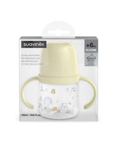 SUAVINEX BIBERON AVEC ANSES ET BEC SOUPLE +6M 150 ML