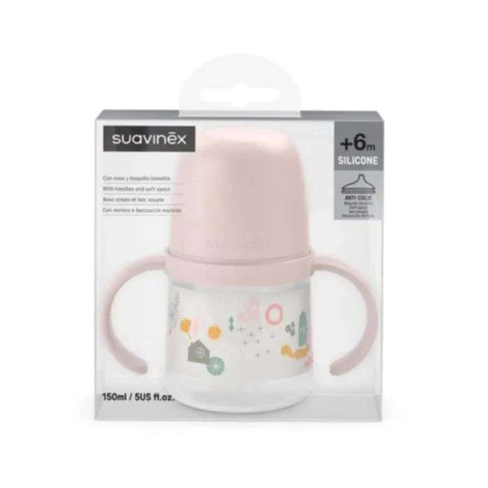 SUAVINEX BIBERON AVEC ANSES ET BEC SOUPLE +6M 150 ML