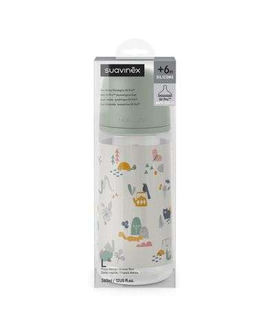 SUAVINEX BIBERON SILICONE AVEC TETINE SYMETHRIQUE SX PRO ANTI COLIC +6M DEBIT RAPID 360 ML