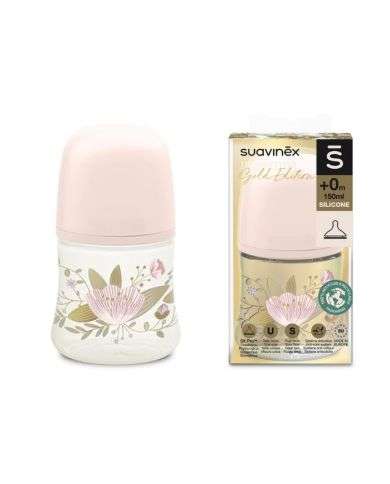SUAVINEX PREMIUM GOLD EDITION SILICONE BIBERON +0M DEBIT LENT 150 ML