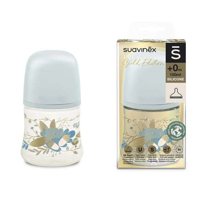 SUAVINEX PREMIUM GOLD EDITION SILICONE BIBERON +0M 150 ML