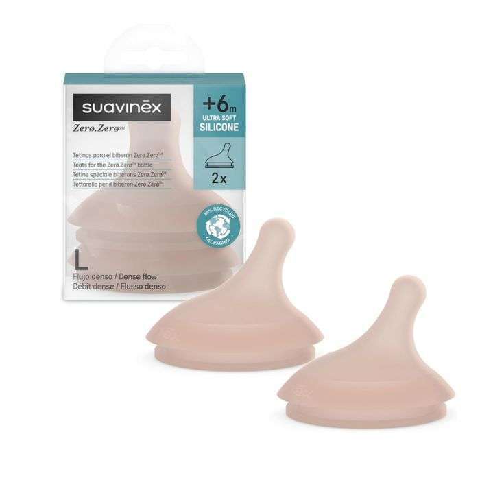 SUAVINEX ZERO ZERO TETINE SPECIALE BIBERON ZERO +6M ULTRA SOFT PACK DE 2 L