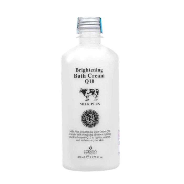 SCENTIO BRIGHTENING BATH CREAM Q 10 MILK PLUS 450 ML
