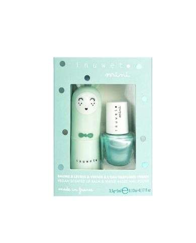 INUWET MINI DUO BAUME A LEVRES ET VERNIS PARFUM POMME