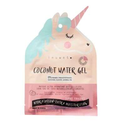 INUWET MASQUE VISAGE ULTRA HYDRATANT EN BIO CELLULOSE 100% EAU DE COCO NATURELLEMENT FERMENTEE 30ML