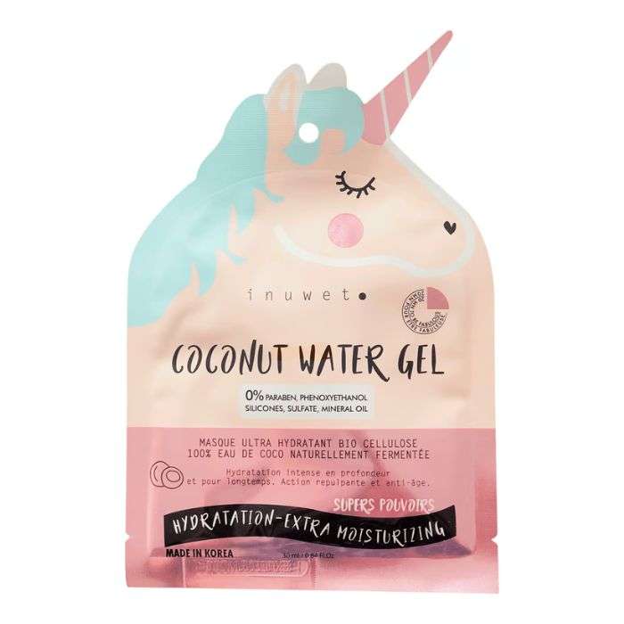 INUWET MASQUE VISAGE ULTRA HYDRATANT EN BIO CELLULOSE 100% EAU DE COCO NATURELLEMENT FERMENTEE 30ML