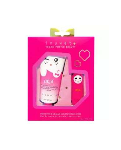 INUWET DUO CREME MAINS ET BAUME A LEVRES PARFUM CERISE