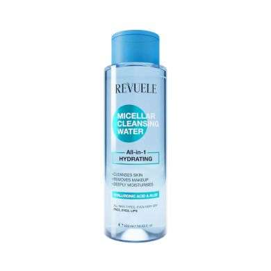 REVUELE EAU MICELLAIRE NETTOYANTE TOUT-EN-UN HYDRATANTE À L’ACIDE HYALURONIQUE 400ML