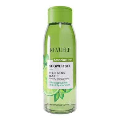 REVUELE GEL DOUCHE BOTANIQUE FRAICHEUR INTENSE AU LAIT DE COCO ET PARFUM MENTHE CITRON VERT 400 ML
