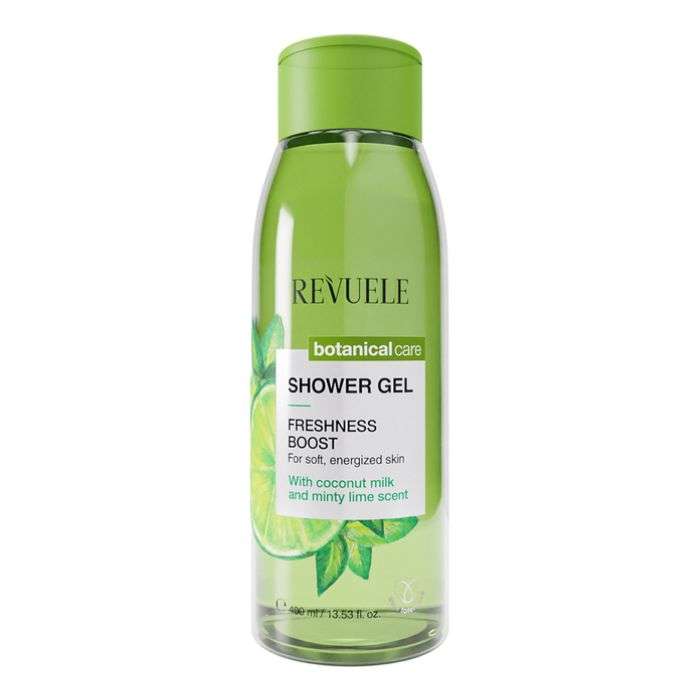 REVUELE GEL DOUCHE BOTANIQUE FRAICHEUR INTENSE AU LAIT DE COCO ET PARFUM MENTHE CITRON VERT 400 ML