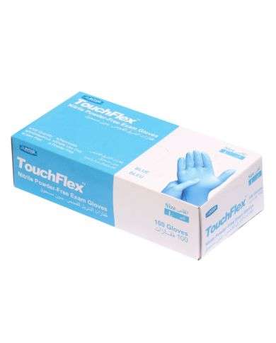 TOUCHFLEX GANTS D'EXAMEN EN NITRILE SANS POUDRE TAILLE L BLEU