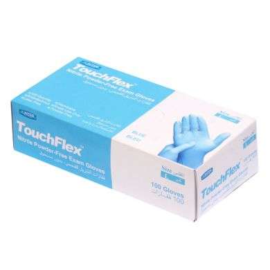 TOUCHFLEX NITRILE POWDER FREE EXAM GLOVES SIZE L BLEU 