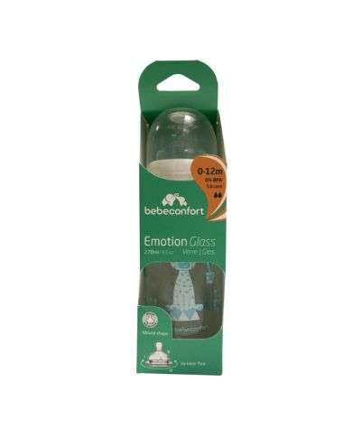 BEBE CONFORT EMOTION GLASS BIBERON VERRE ANTI COLIC 0-12 MOIS 270 ML