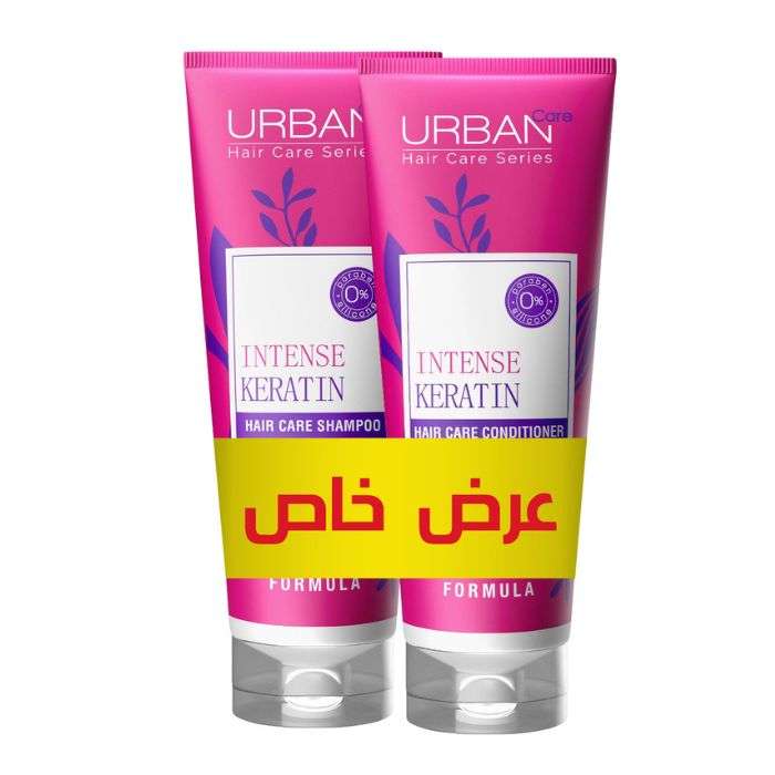 URBAN CARE PACK INTENSE KERATIN SHAMPOOING 250 ML + APRES SHAMPOOING 250 ML