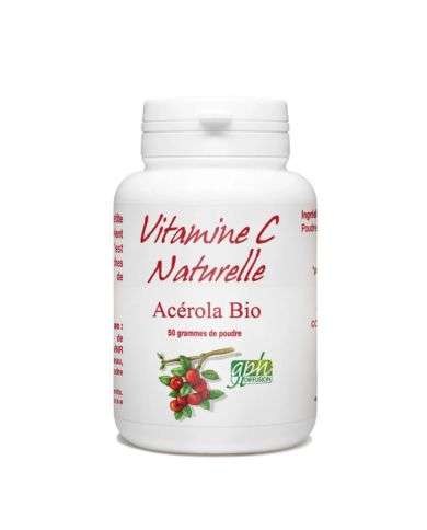GPH DIFFUSION VITAMINE C NATURELLE ACEROLA BIO 50 GRAMMES DE POUDRE