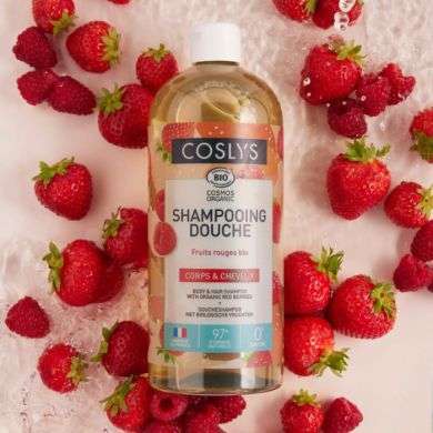 COSLYS SHAMPPOING DOUCHE FRUITS ROUGE BIO 1L