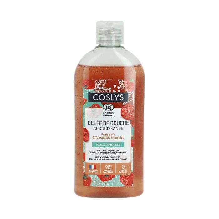 COSLYS GELEE DE DOUCHE ADOUCISSANTE FRAISE BIO ET TOMATE BIO PEAUX SENSIBLES 250ML 